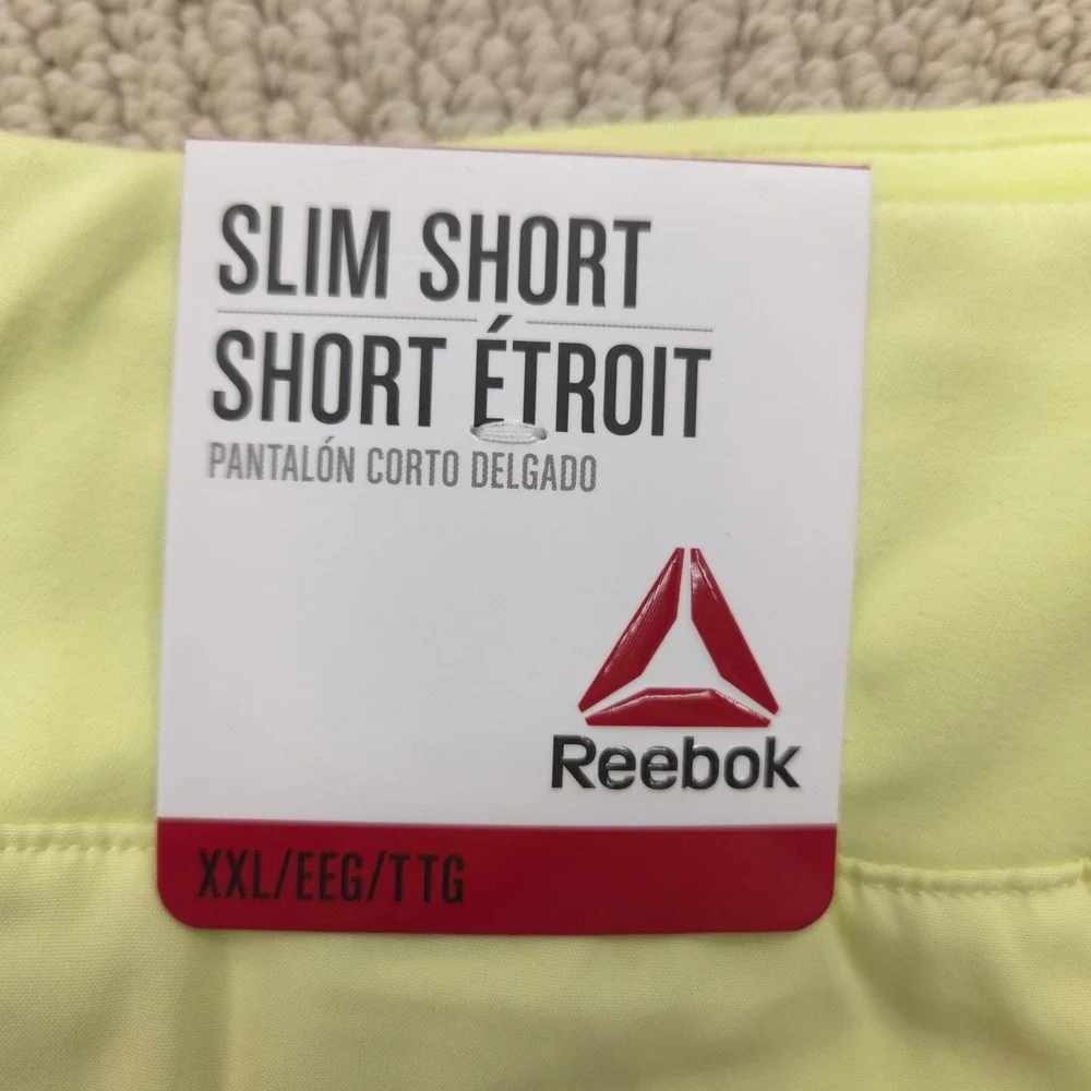 Reebok Revolve Slim Shorts Luminary Green Athletic Running Womens XXL‎